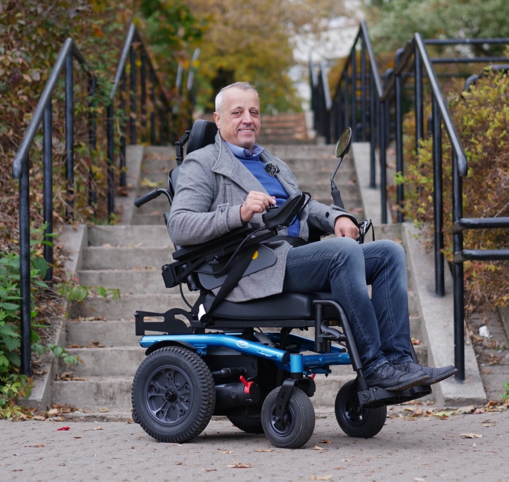 EPW616B Blue All-Terrain Electric Wheelchair - Image 3